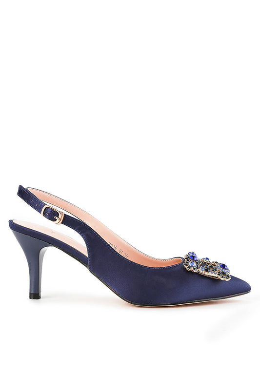Marquise Pump Heels Navy Blue